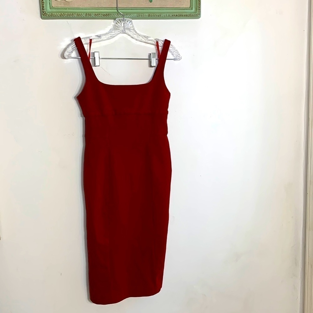 DVF Diane Von Furstenberg fitted Monroe wiggle red pencil dress size 6 red